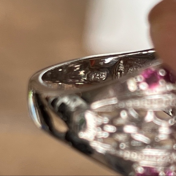 Oregon Peach Opal Rhodolite Garnet Zircon Sterling Silver Ring - Picture 15 of 15